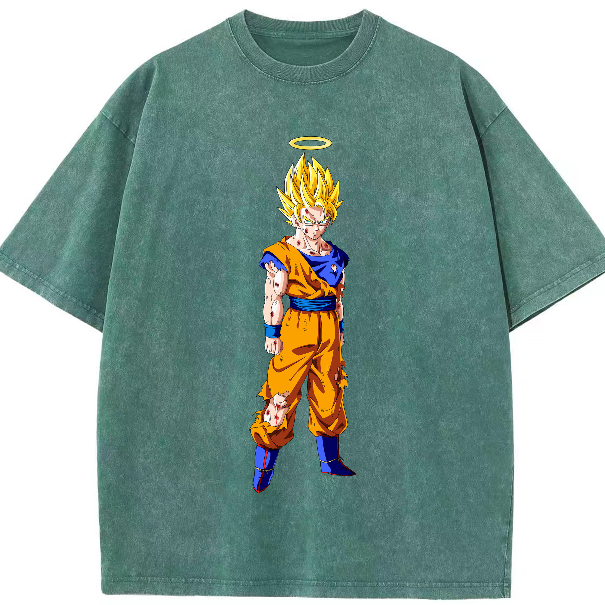 （画像用） ドラゴンボール 孫悟空（そん ごくう）Son Goku カカロット DRAGON BALL Kakarotto 綿100% ヴィンテージ風 半袖Tシャツ（フロントプリント）